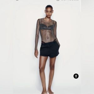 Zara rhinestone mesh bodysuit